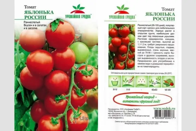 Описание и характеристика томата Яблонька России, отзывы, фото